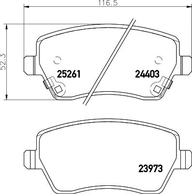 HELLA PAGID 8db355015981 -  Комплект тормозных колодок, дисковый тормоз